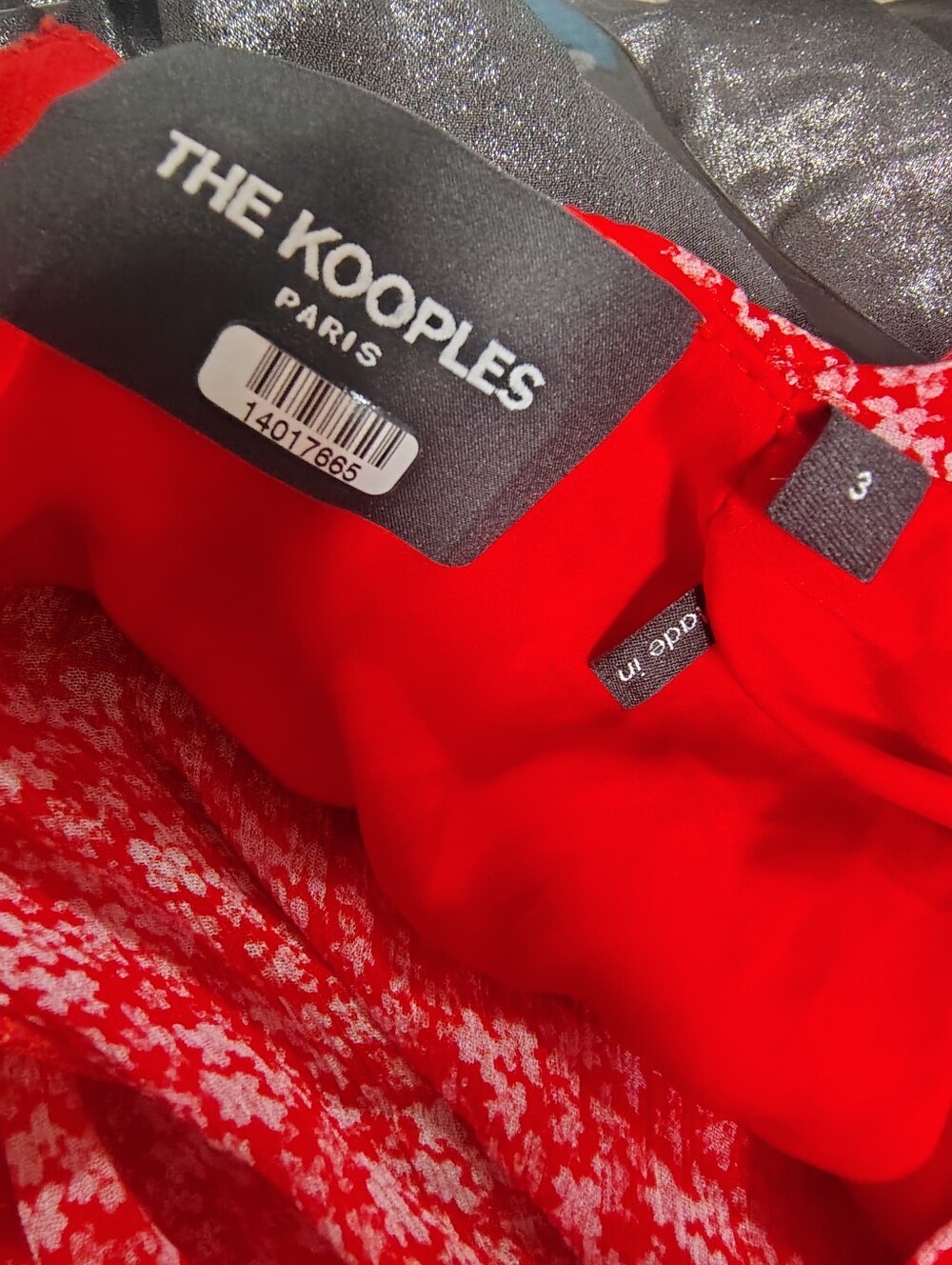 The Kooples Red Ditsy Floral Mini Dress Women's Large Coquette Scandigirl Preppy - Picture 4 of 12